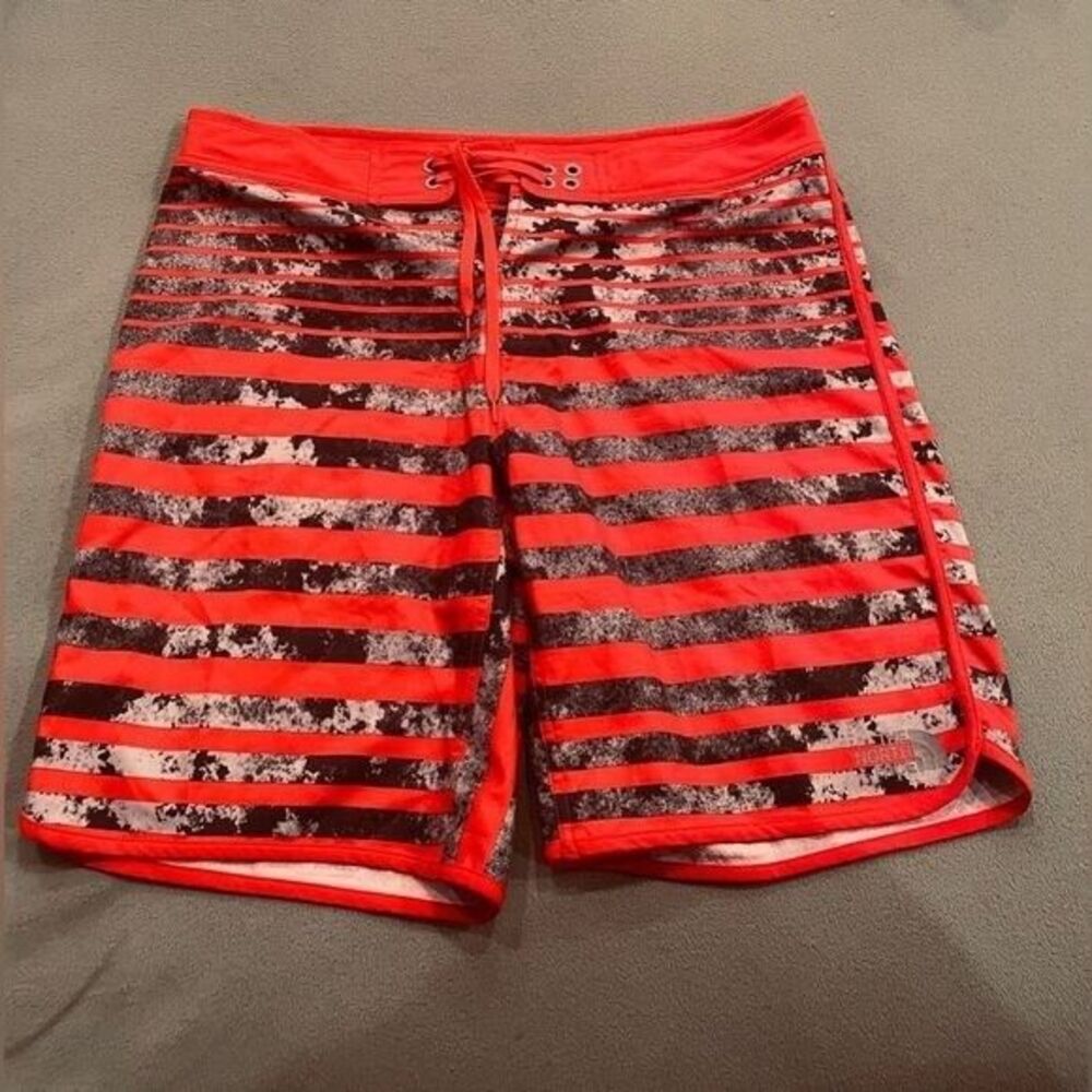The North Face Swimming Trunks - red and black - nylon mesh - size 36 waist